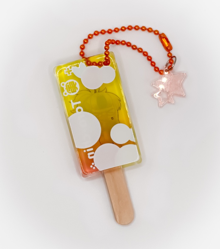 【トラちんのす】5万人到達記念棒アイス型アクキー【スタンド付き】