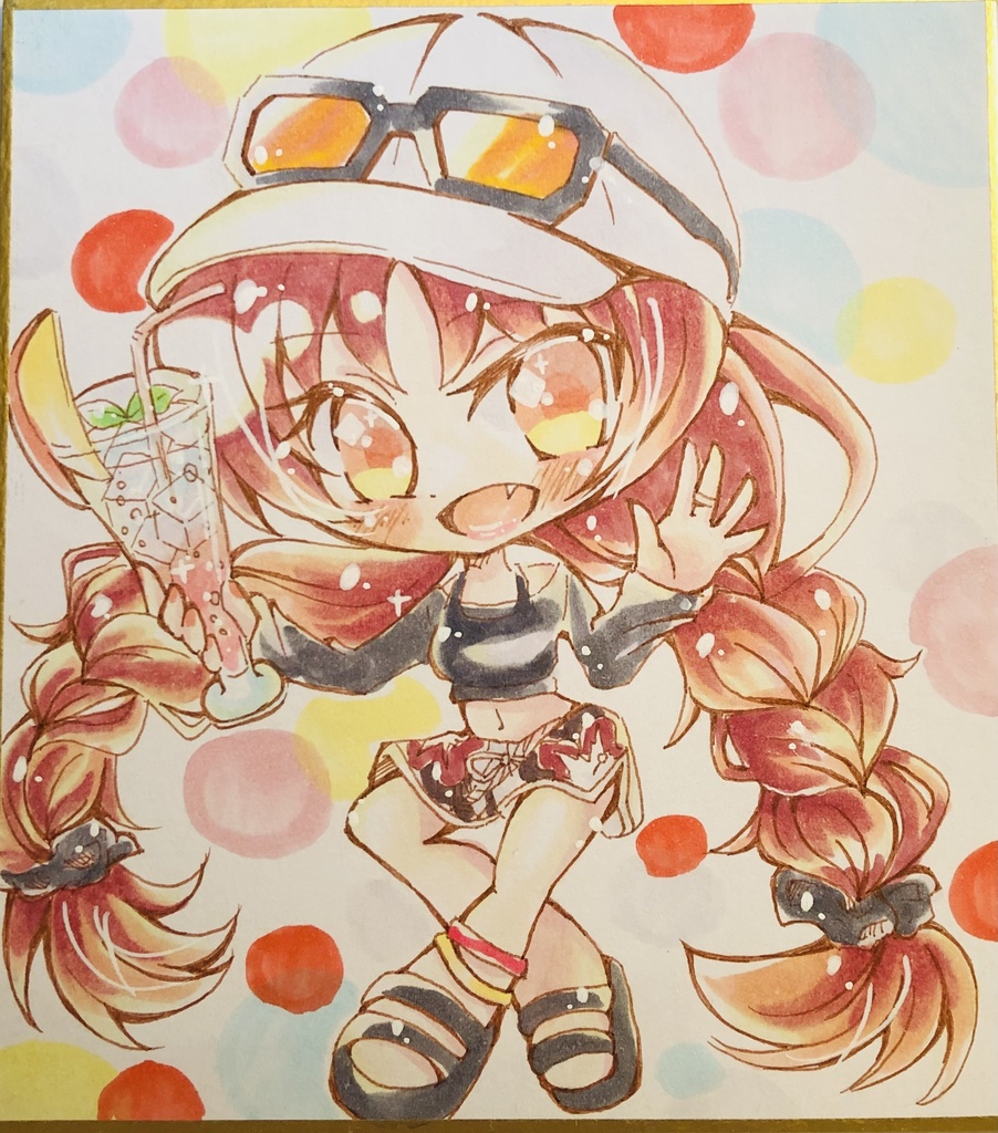 【原画】佐倉杏子 水着ver.【ミニ色紙】