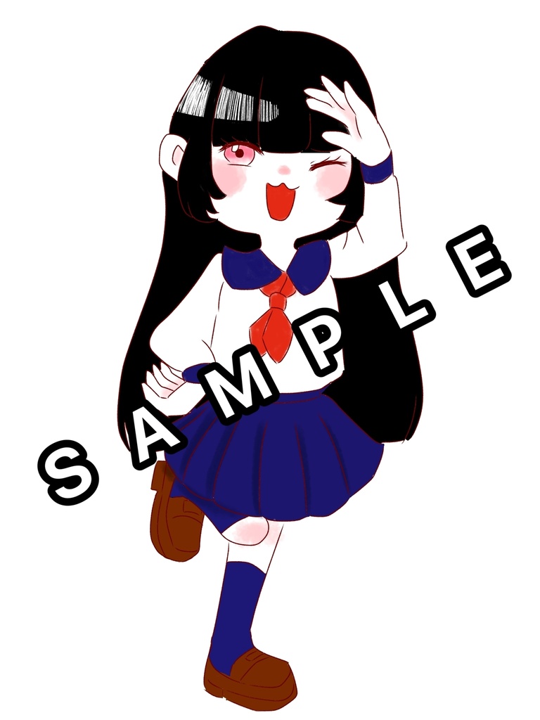 【イラスト】セーラー服の女の子