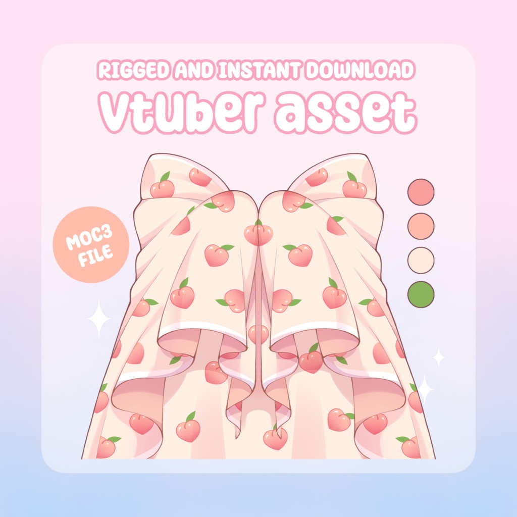 VTuber Asset - Rigged Peaches Blanket, moc3 File, Outfit for Vtuber Models and Streamers