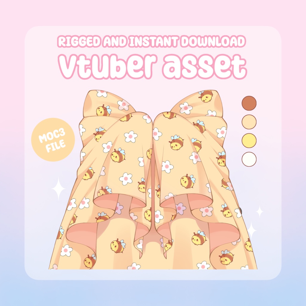 VTuber Asset - Rigged Bee Blanket, moc3 File, Outfit for Vtuber Models and Streamers