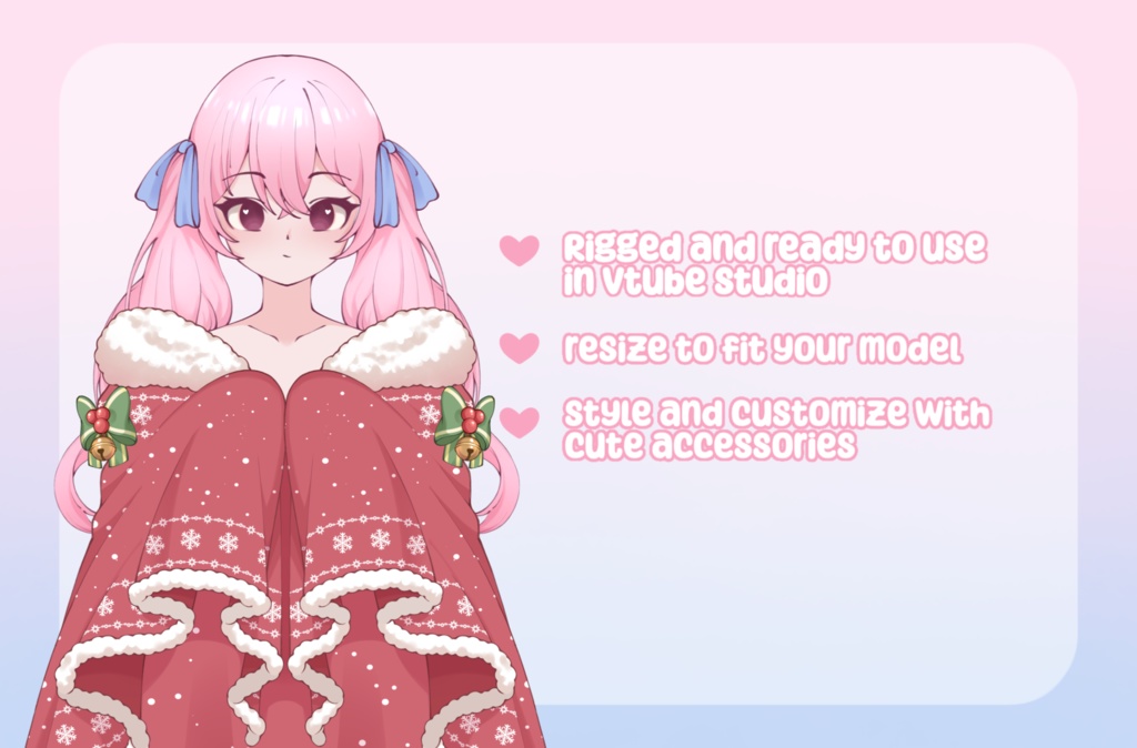 VTuber Asset - Rigged Christmas Blanket, moc3 File, Outfit for Vtuber Models and Streamers