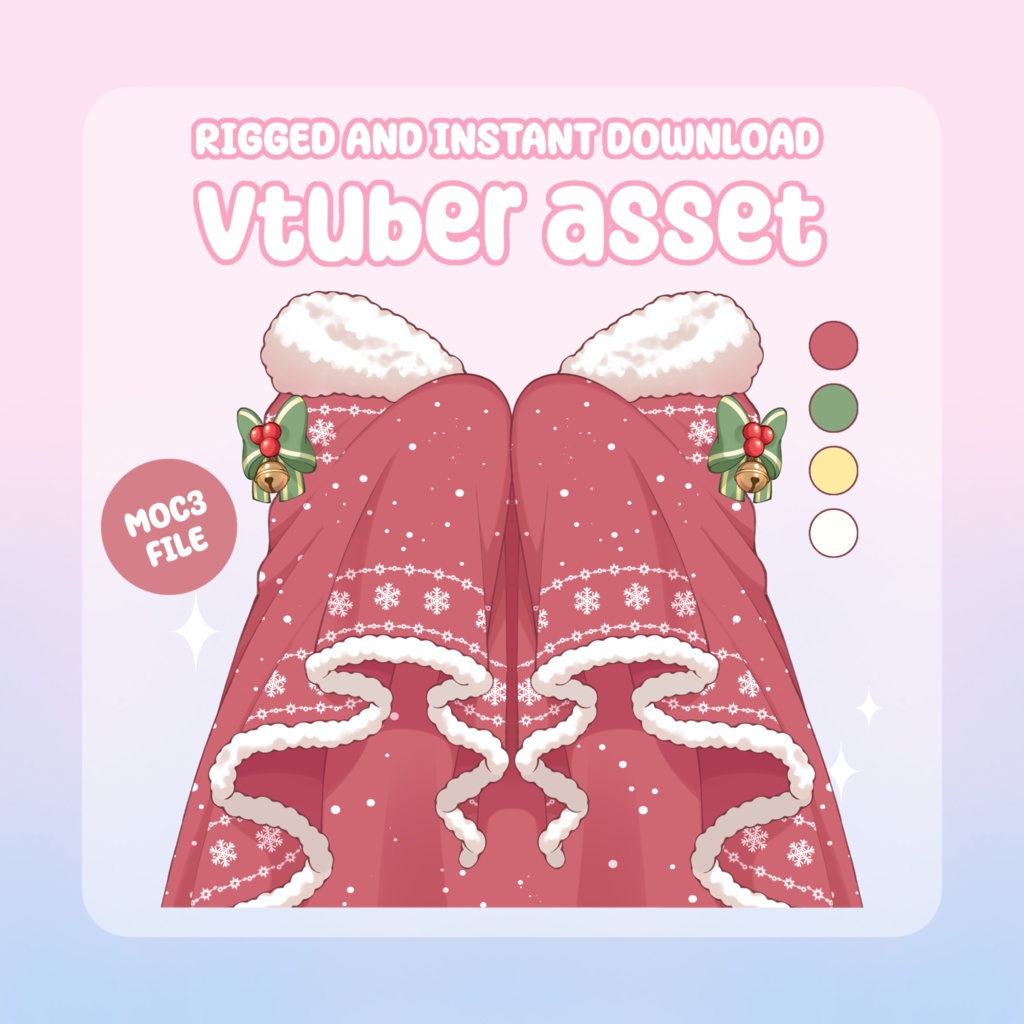 VTuber Asset - Rigged Christmas Blanket, moc3 File, Outfit for Vtuber Models and Streamers