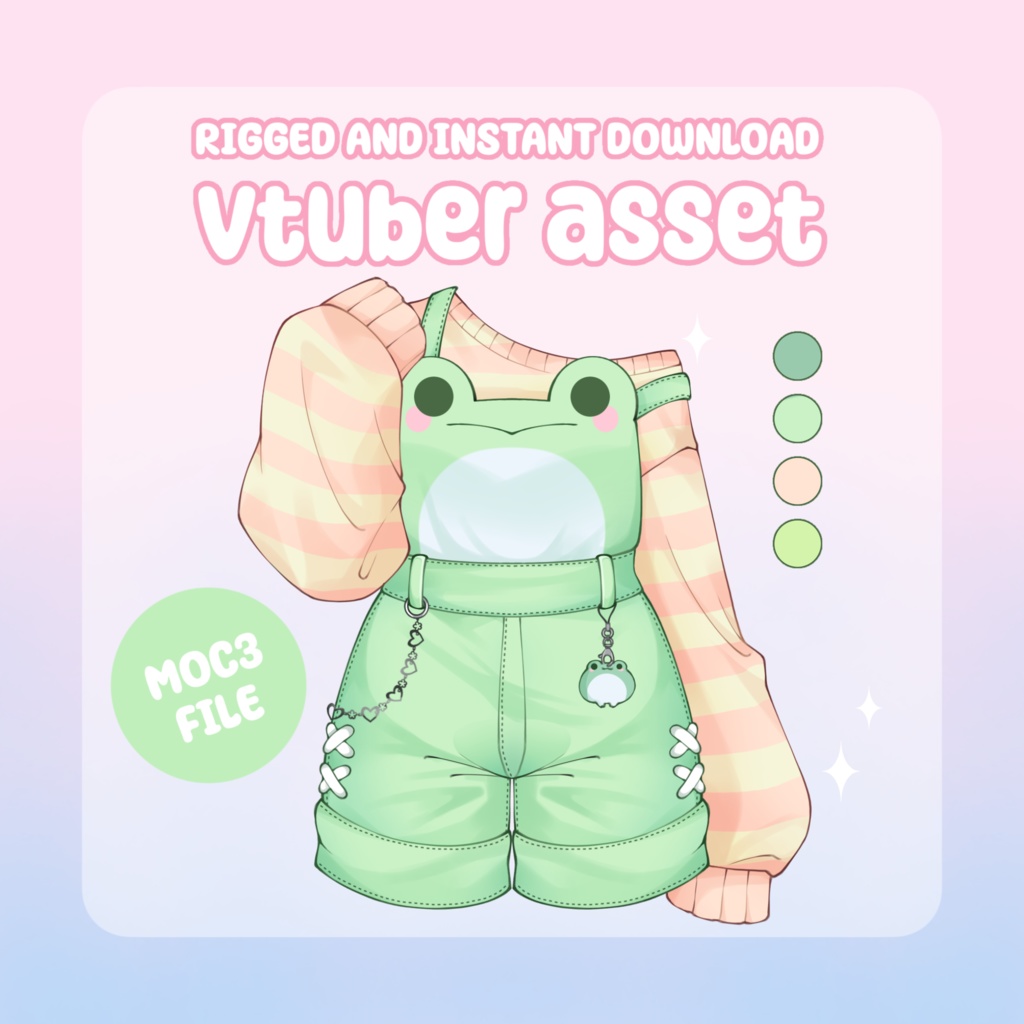 VTuber Asset - Rigged Cute Froggy Jumper, moc3 File, Customizable Outfit with Toggling Options for Streamers