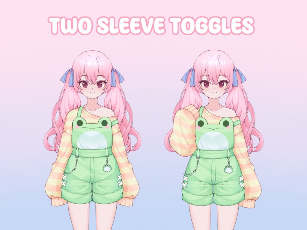 VTuber Asset - Rigged Cute Froggy Jumper, moc3 File, Customizable Outfit with Toggling Options for Streamers