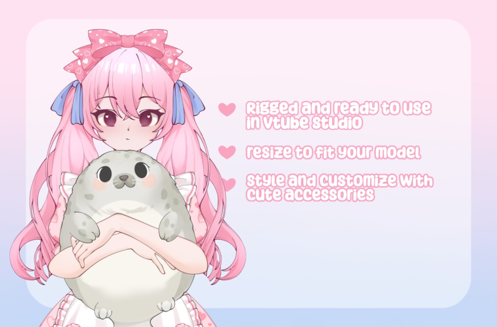 VTuber Asset - Rigged Chonky Seal Plushie, moc3 File, Plushie Asset for Streamers, Live2d ready