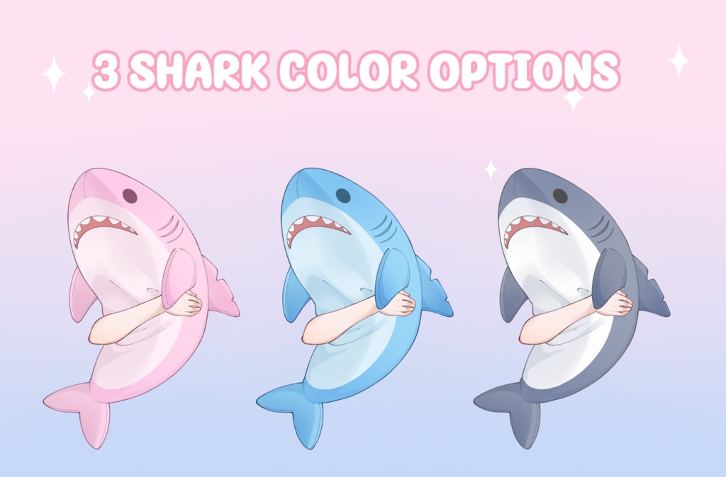 VTuber Asset - Rigged XXL Shark Plushie, moc3 File, Plushie Asset for Streamers, Live2d ready