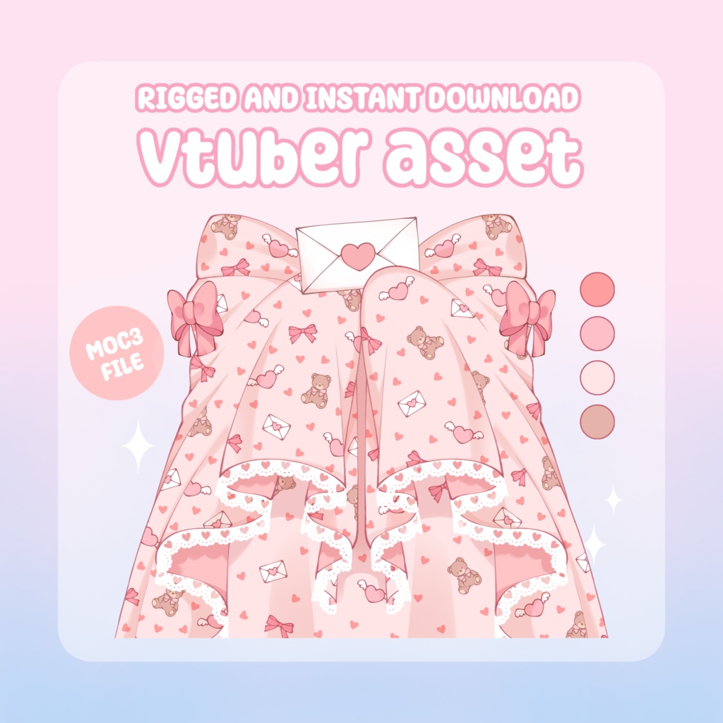 VTuber Asset - Rigged Valentine's Blanket, moc3 File, Holiday Outfit for Vtuber Models and Streamers