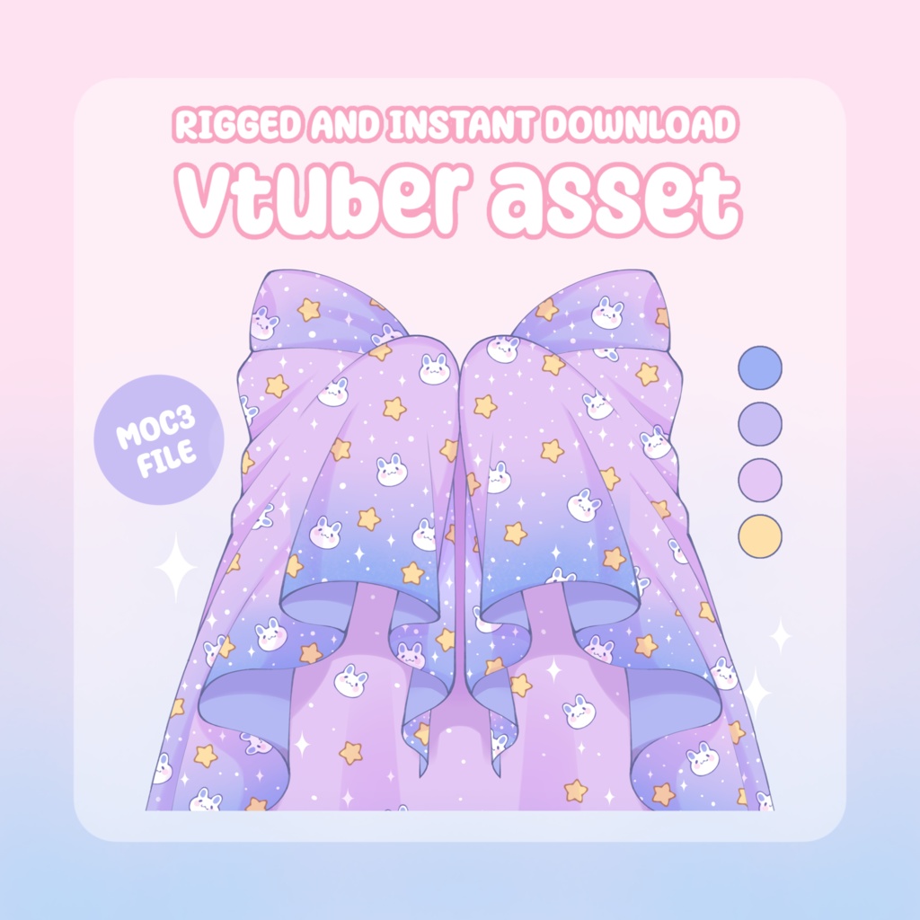 VTuber Asset - Rigged Cosmic Bunny Blanket, moc3 File, Holiday Outfit for Vtuber Models and Streamers