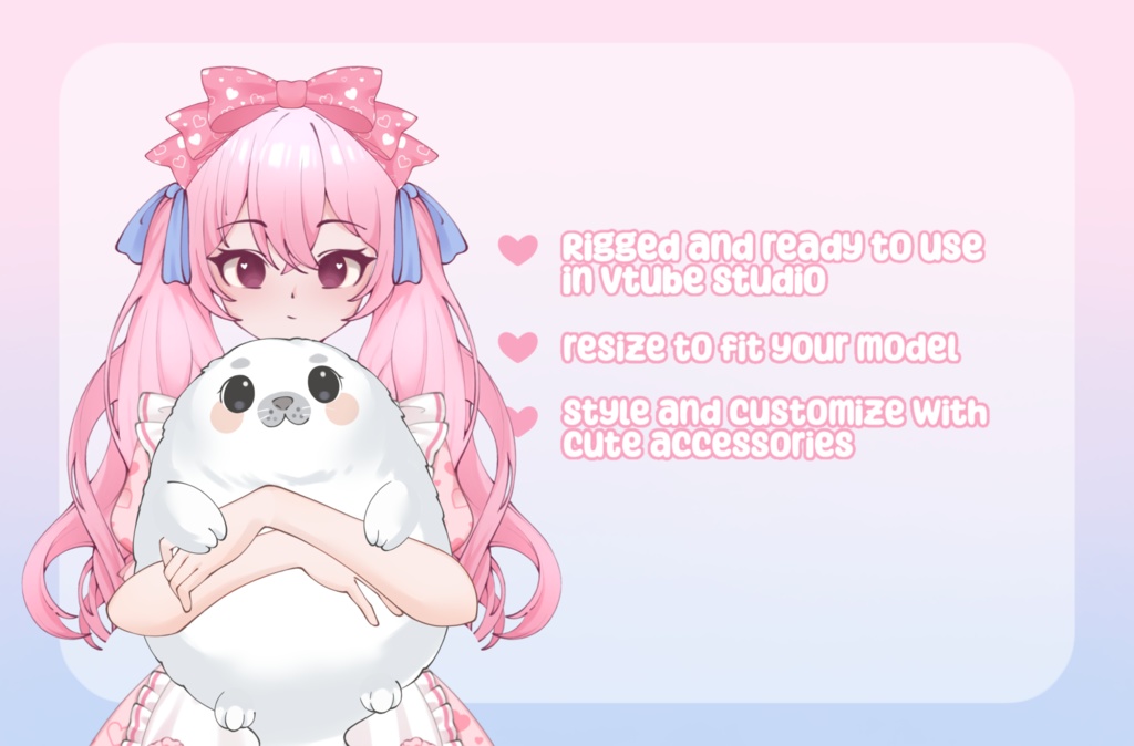 VTuber Asset - Rigged White Chonky Seal Plushie, moc3 File, Plushie Asset for Streamers, Live2d ready
