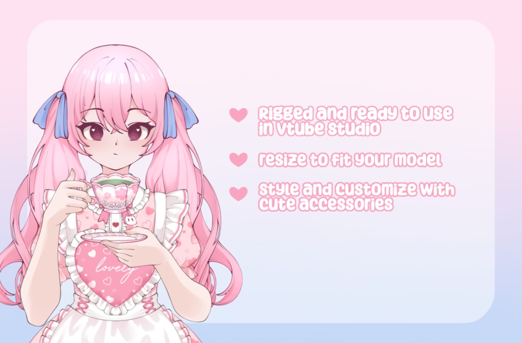 Rigged VTuber Hand Asset – Drinking Tea, Live2D Ready (moc3 File)