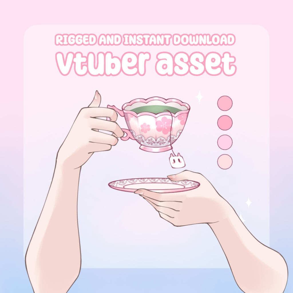 Rigged VTuber Hand Asset – Drinking Tea, Live2D Ready (moc3 File)