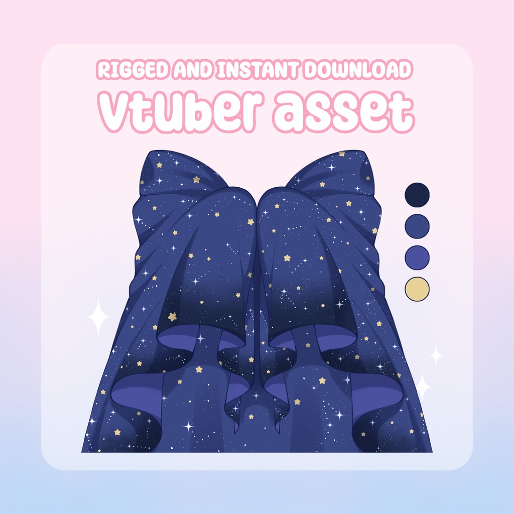 VTuber Asset - Rigged Starry Night Sky Blanket, moc3 File, Outfit for Vtuber Models and Streamers