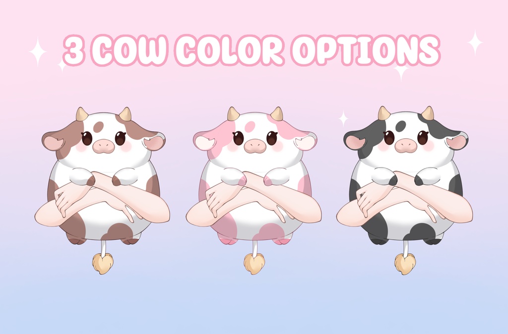 VTuber Asset - Rigged Chonky Cow Plushie, moc3 File, Plushie Asset for Streamers, Live2d ready