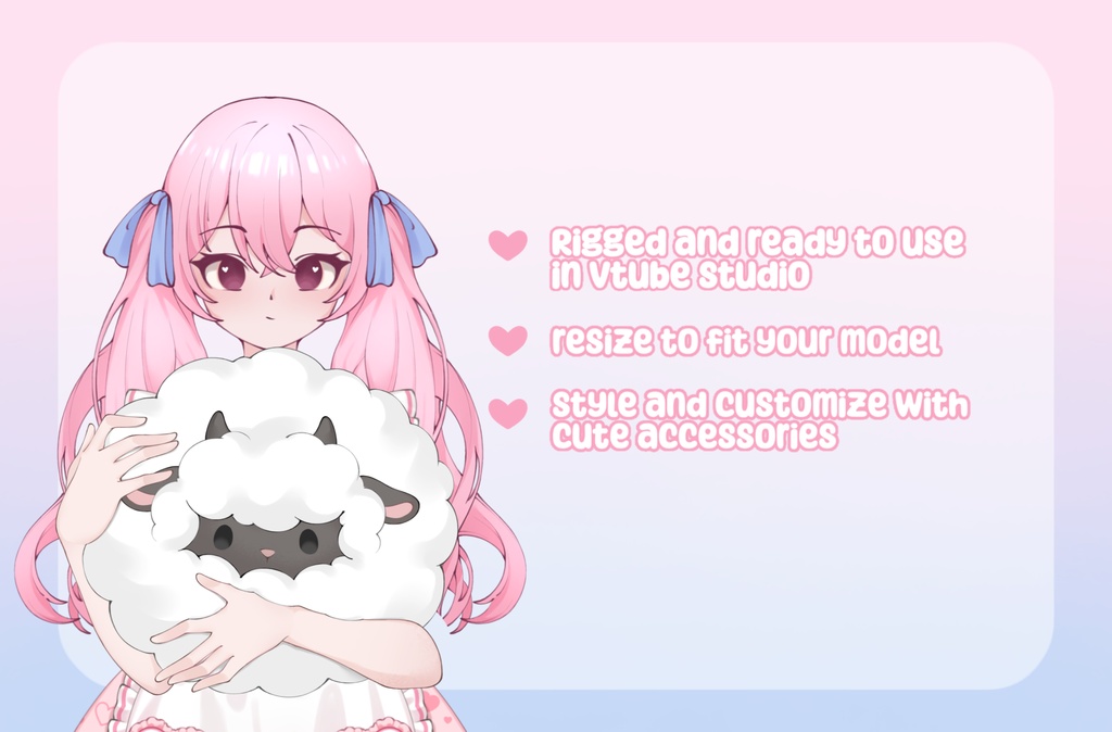 VTuber Asset - Rigged White Fluffy Chonk Sheep, moc3 File, Plushie Asset for Streamers, Live2d ready