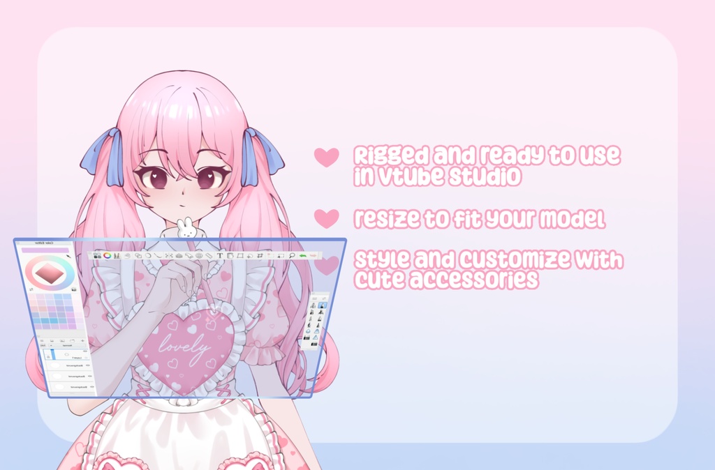 VTuber Hand Asset - Rigged Transparent Tablet, Mouse and Click Tracking Pen, moc3 File, Hand Asset for Streamers, Live2d ready