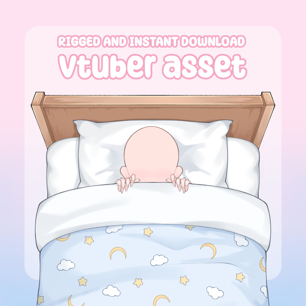 VTuber Asset - Rigged Comfy Bed, moc3 File, Outfit for Late Night Streaming, For Models and Streamers