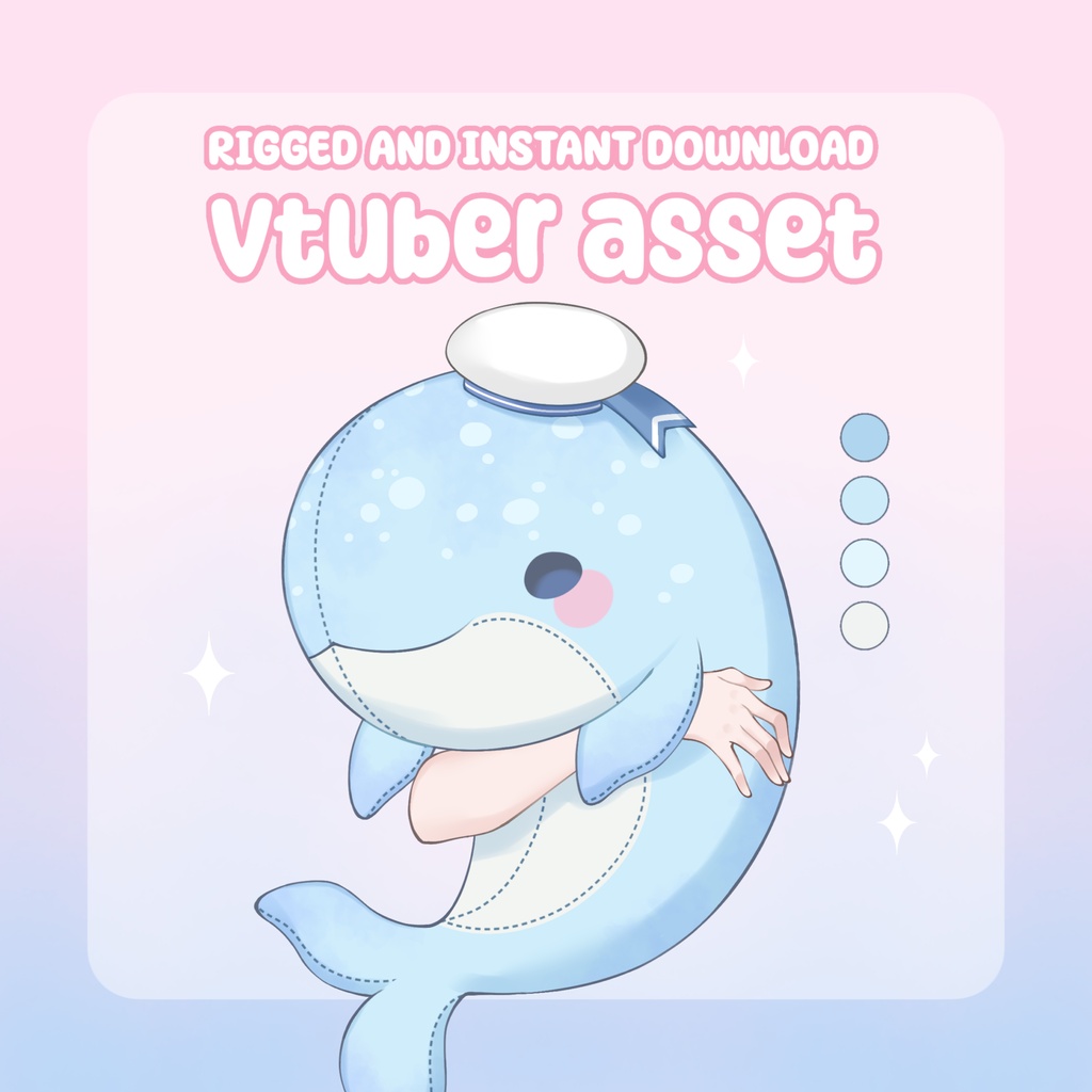 VTuber Asset - Rigged Whale Plushie, moc3 File, Plushie Asset for Streamers, Live2d ready