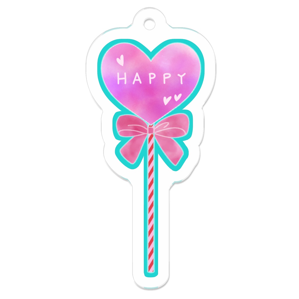 ハートロリポップアクリルキーホルダー
