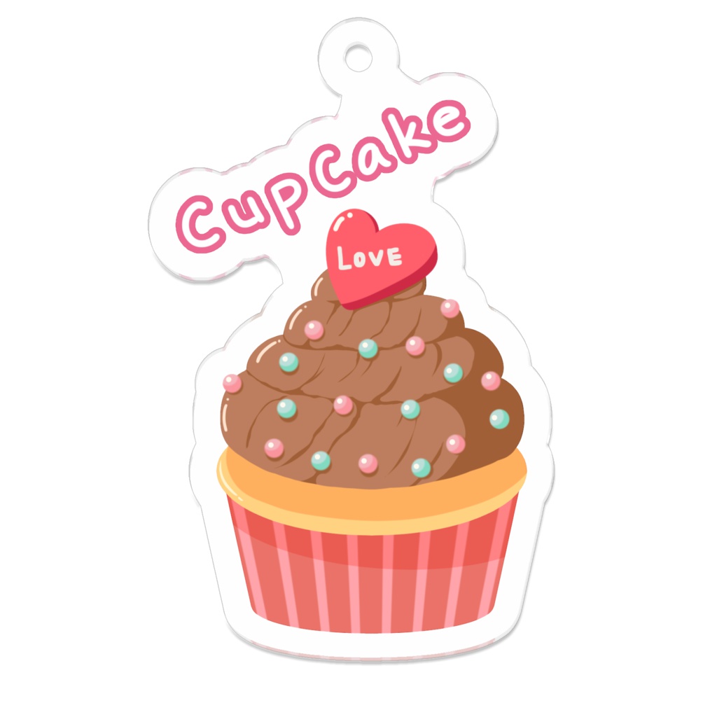 カップケーキ文字入アクリルキーホルダー