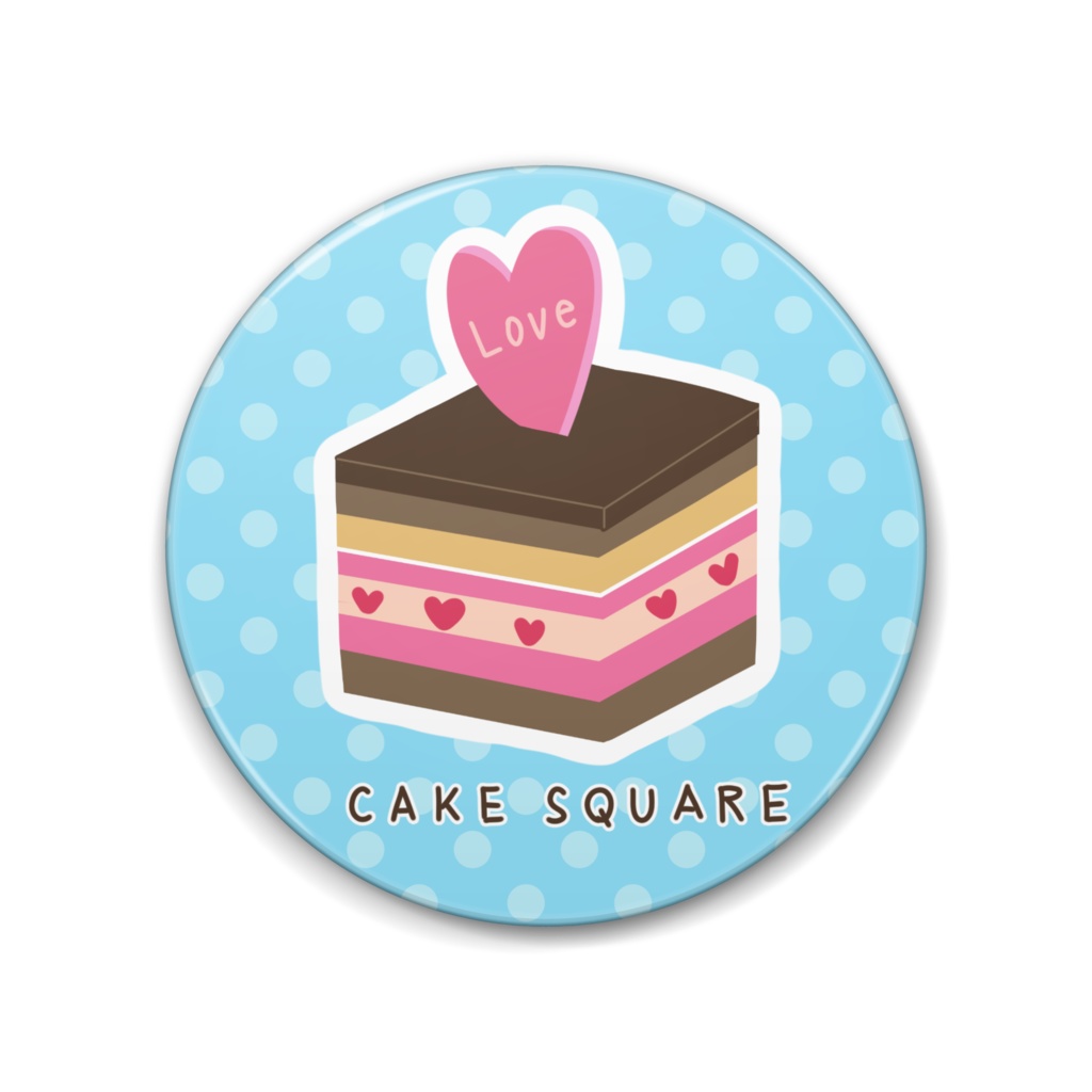 ケーキの缶バッジ