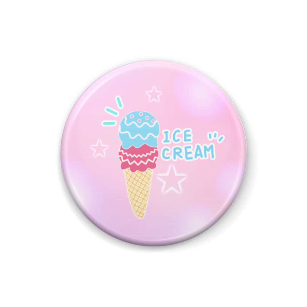 アイスの缶バッジ