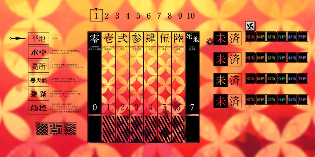 シノビガミ素材 ブラックホワイト