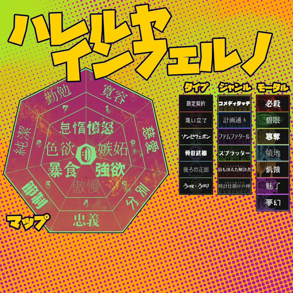 ハレルヤインフェルノ　マップ/スキル　素材