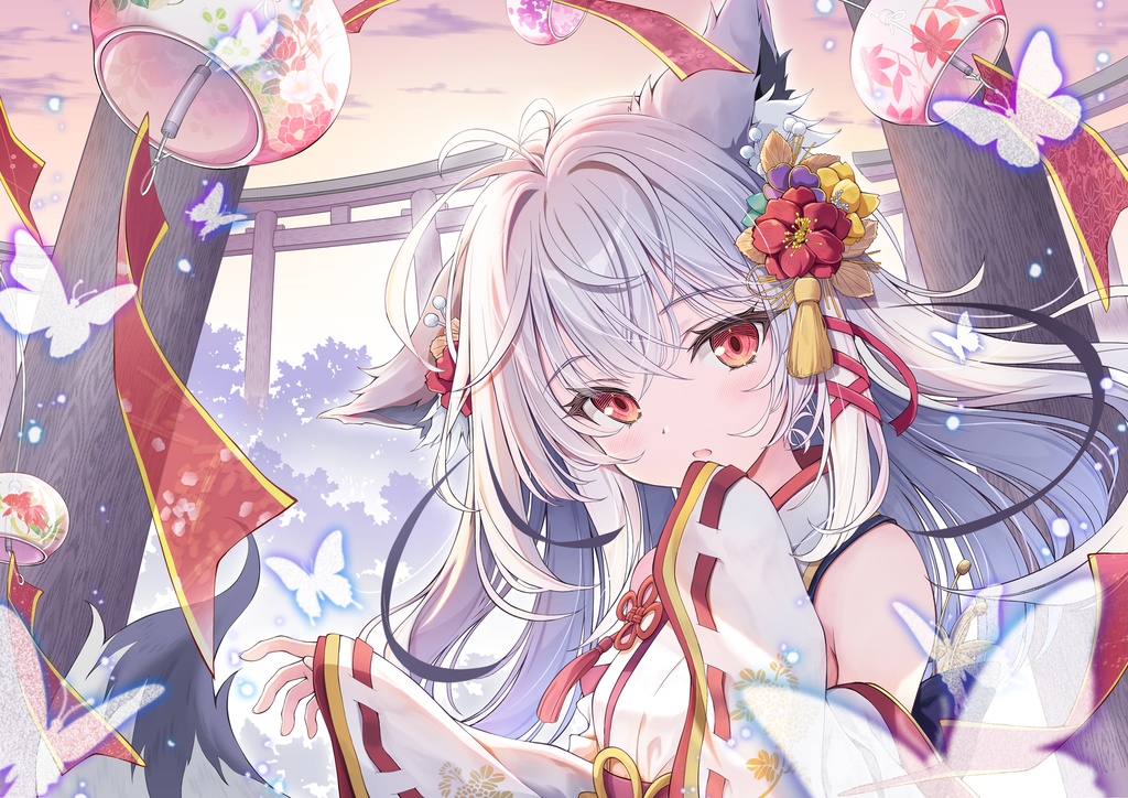 きつね神社ようこそ A4 アクリルパネル