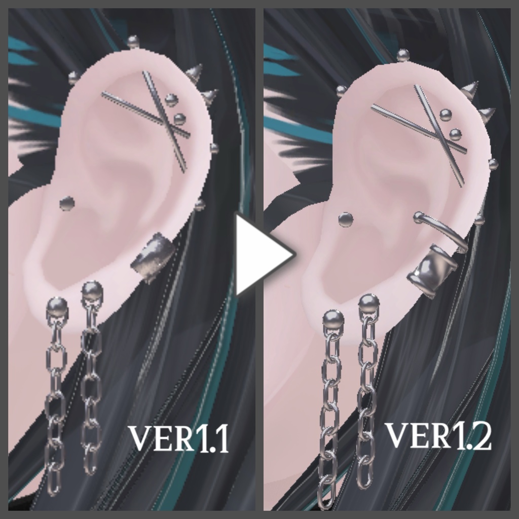 【3アバター対応】シンプルピアスセット