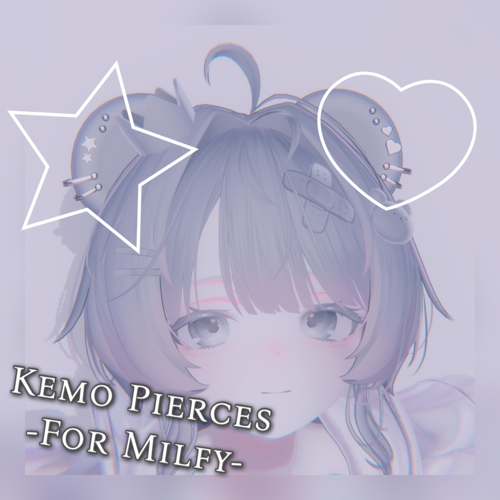 【3アバター対応】ケモ耳ピアスセット