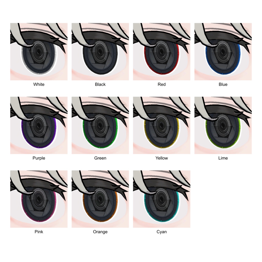 GIF Eye Texture「Camera Eye」9アバター対応 #MiM_vrc【Texture】