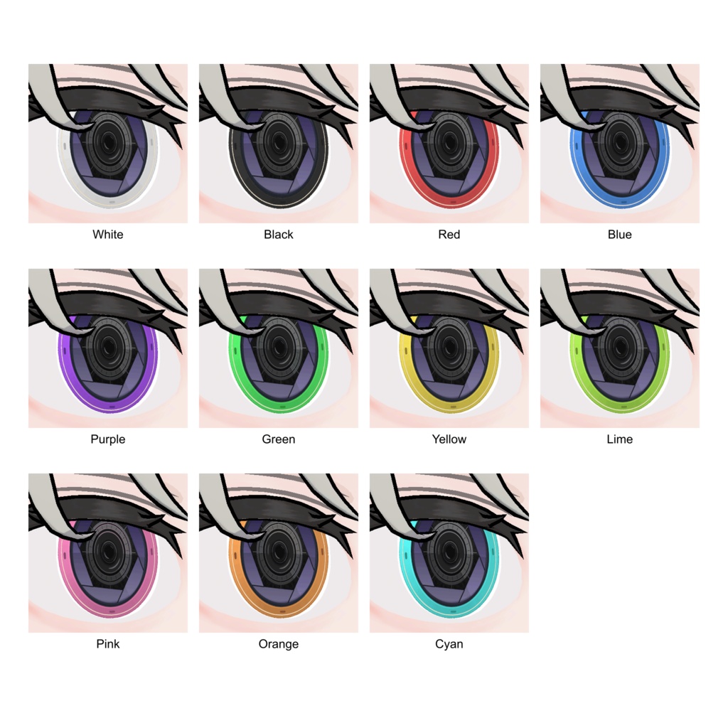 GIF Eye Texture「Camera Eye」9アバター対応 #MiM_vrc【Texture】