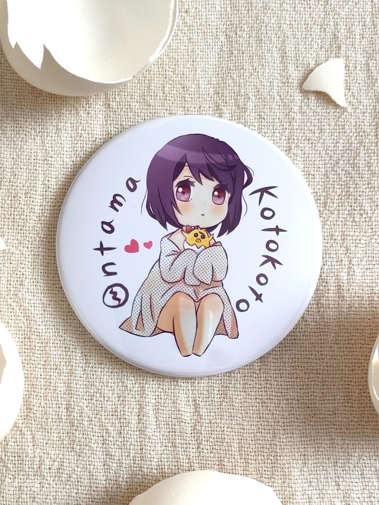 部屋着なことこと缶バッジLサイズ🐣💓(76mm)