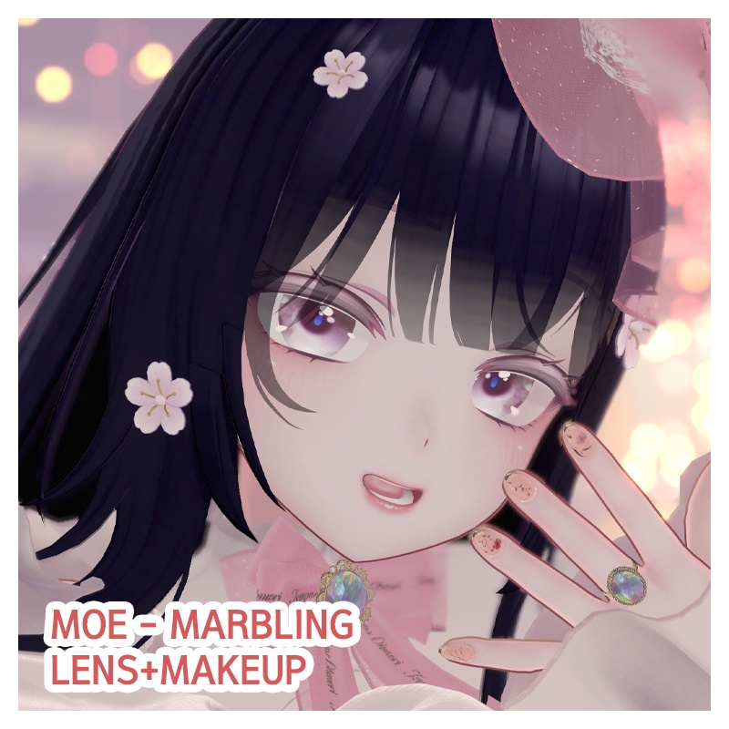 萌(moe):marbling lens+makeup
