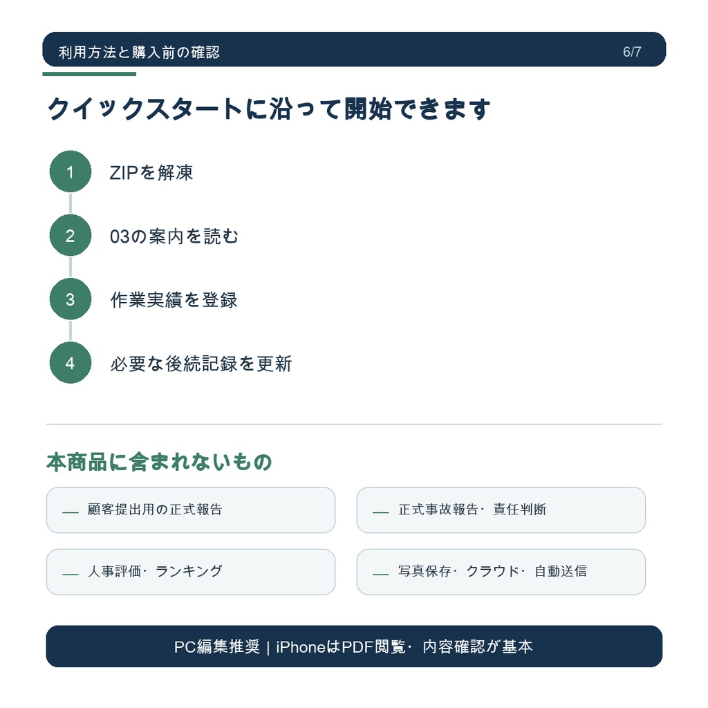 【社内用】小規模清掃事業者向け 作業記録・品質確認・改善管理キット
