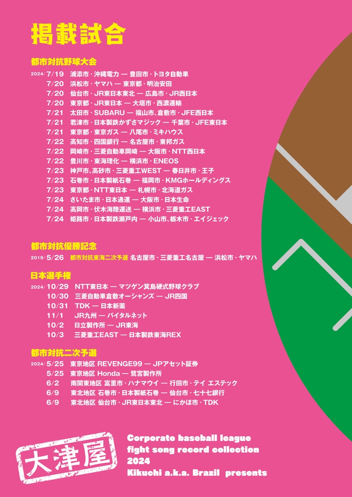 社会人野球応援曲記録集2022〜2024セット