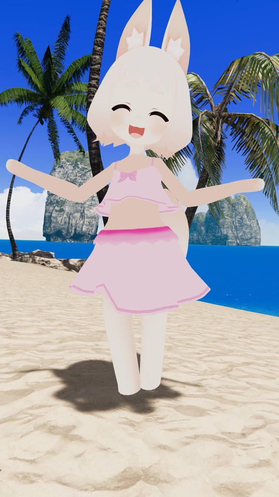 ロポリこんちゃん専用水着 ピンクリボン