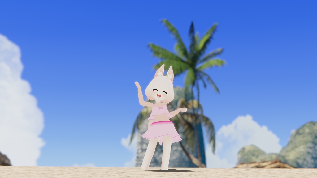 ロポリこんちゃん専用水着 ピンクリボン