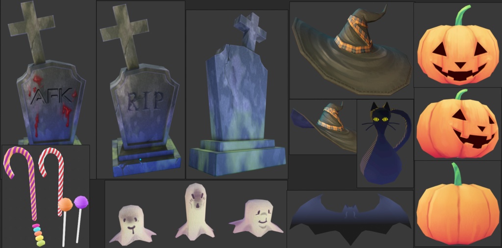 はっぴぃ♪ハロウィン☆ローポリ小物詰め合わせセット♪