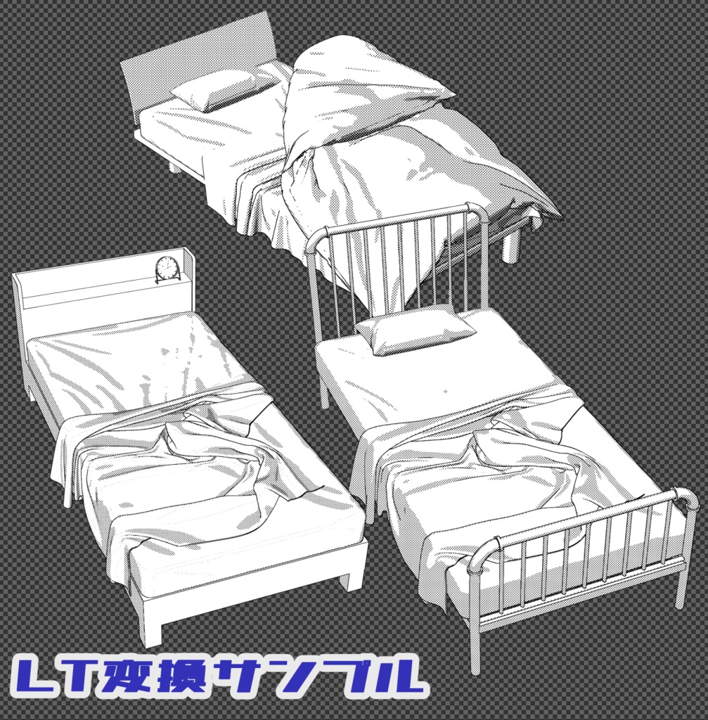 ベットDXセット(クリスタ用イラスト素材_cs3oデータ)