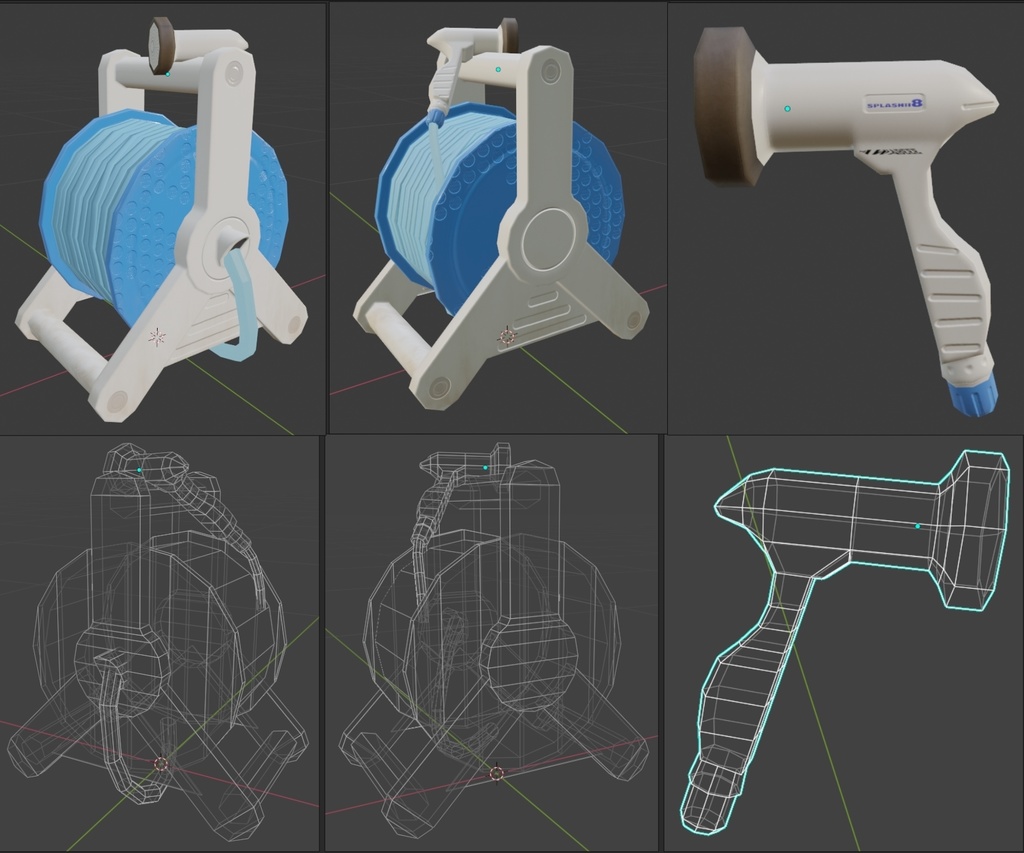 ホースリール、グリップガーデンシャワー付き -Hose Reel with Grip Garden Shower-