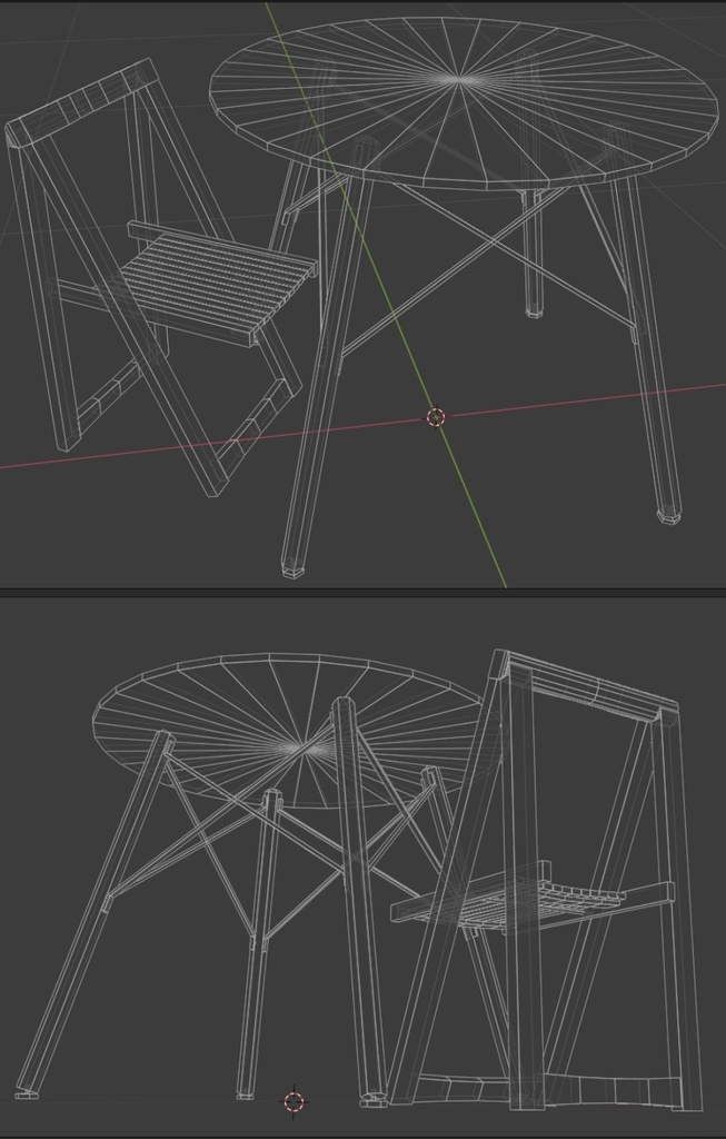 丸テーブルセット -Rounded Table & Chair-