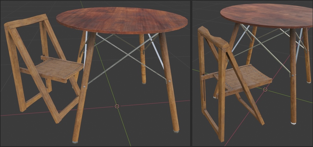 丸テーブルセット -Rounded Table & Chair-