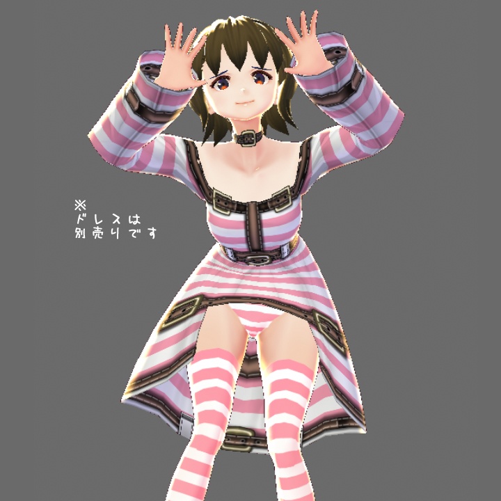 【VRoid】ストライプソックス サイハイ丈 全4色【テクスチャ】