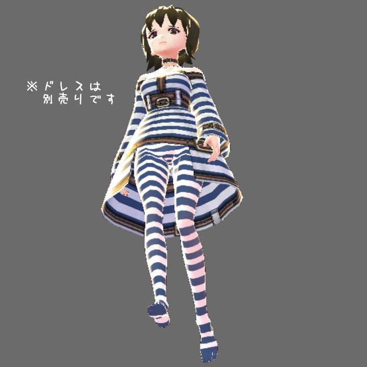【VRoid】ストライプタイツ 全4色【テクスチャ】