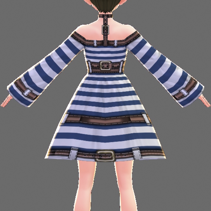 【無料あり〼】ベルトドレス セクシー 拘束服風 【VRoid用テクスチャ】