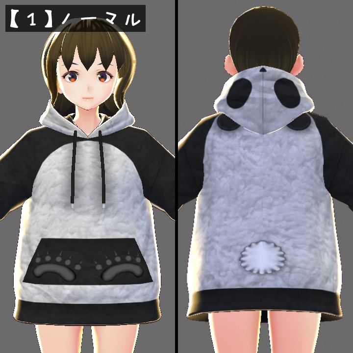 【VRoid】ぱんだパーカー【テクスチャ―】