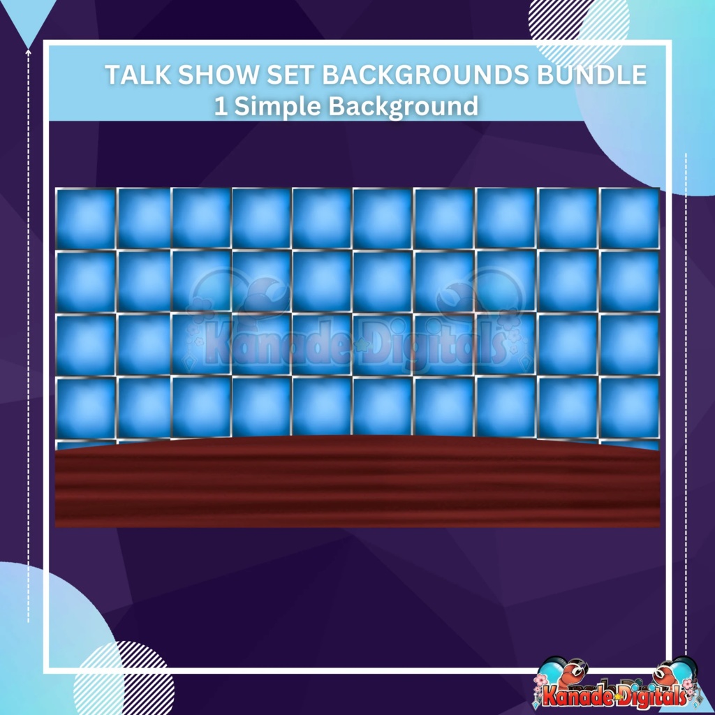 Talk Show Set With TV Screen Background Vtuber Live2d Virtual Youtuber Background