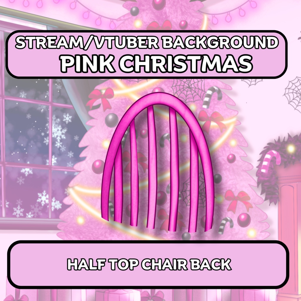 Vtuber Pink Kawaii Gothic Christmas Background + Desk Bundle | 1 Background, 1 Desk and more |Live2D, Props, Accessory, Twitch,